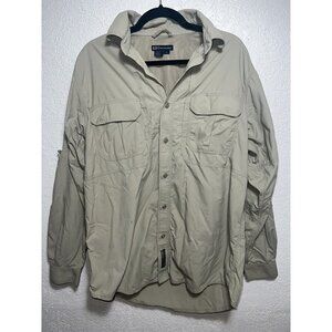 5.11 Tactical Series Long Sleeve Concealed Shirt Khaki Vented Button Medium (E)